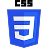 CSS3 logo - web technology used by AKOI