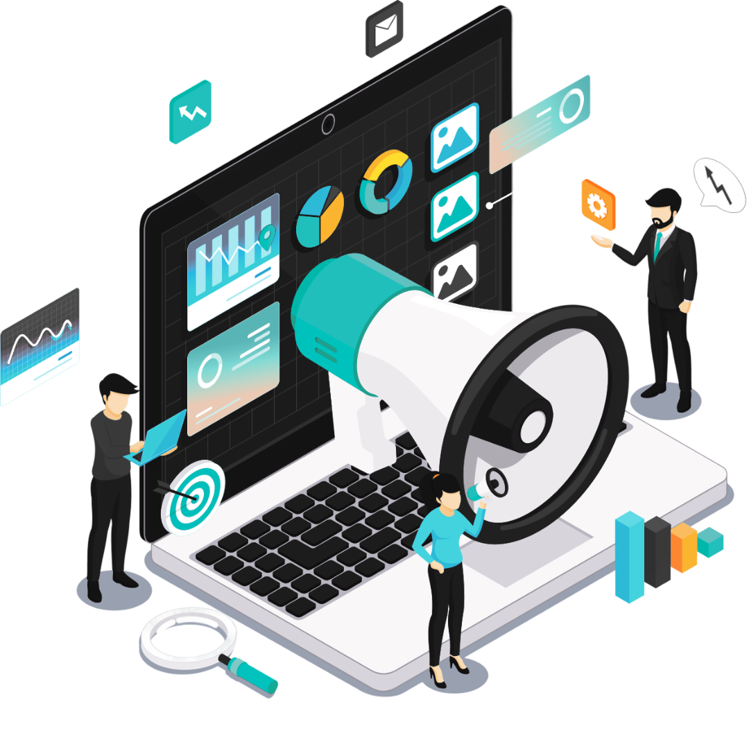 Illustration inviting businesses to get in touch with AKOI, an SEO company in India