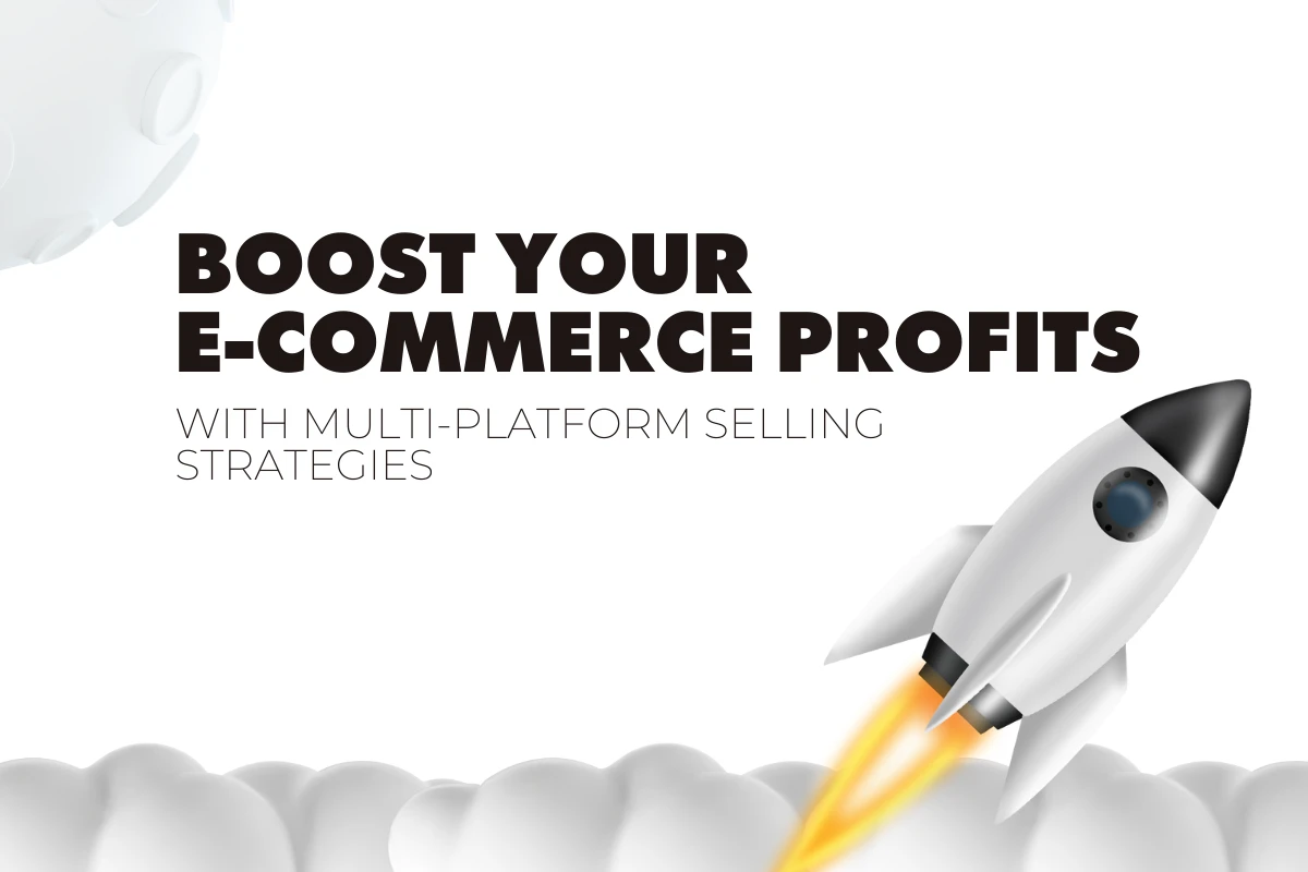 Banner showing multi-platform selling strategies for boosting e-commerce profits across Amazon, eBay, Flipkart, and quick-commerce platforms