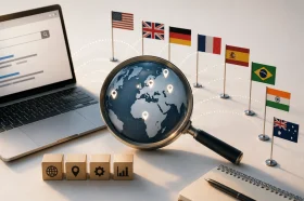 International SEO strategy with hreflang, URL structure, and localized content